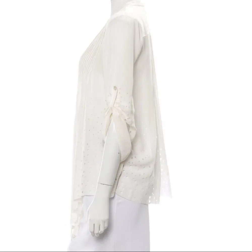 NEW ELIZABETH AND JAMES 100% Silk Pleated Top - Picture 7 of 8